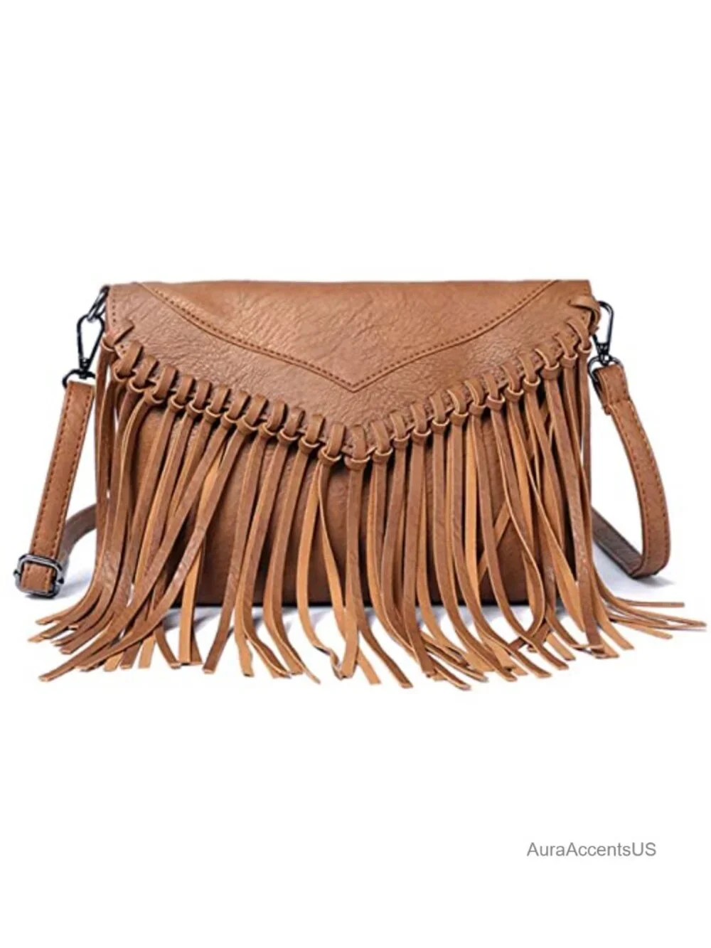Vintage Fringe Purse Hobo Bag Vegan Leather Tassel Crossbody Handbag